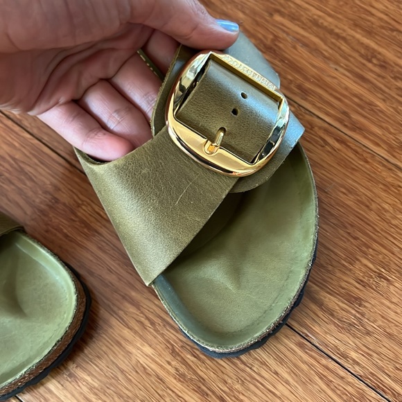 Birkenstock Olive Green Oiled Leather Madrid Sandals Size 37 EU 6 US - Picture 4 of 5